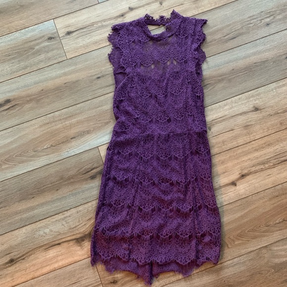 Free People chunky lace open back mini dress - Picture 5 of 7